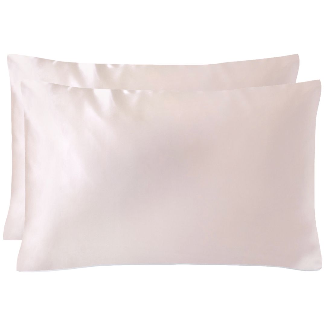 Pack of 2 22 momme silk pillowcases with zipper