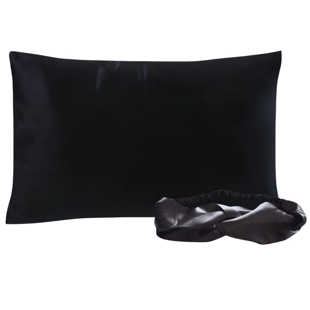 Pack - Silk pillowcase with zipper and Silk headband - 19 mommes