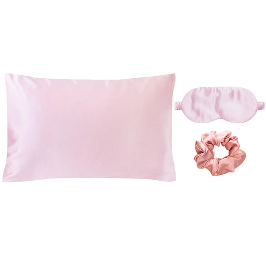 Sleep pack - Silk pillowcase with zipper + large model mask + scrunchie - 19 mommes